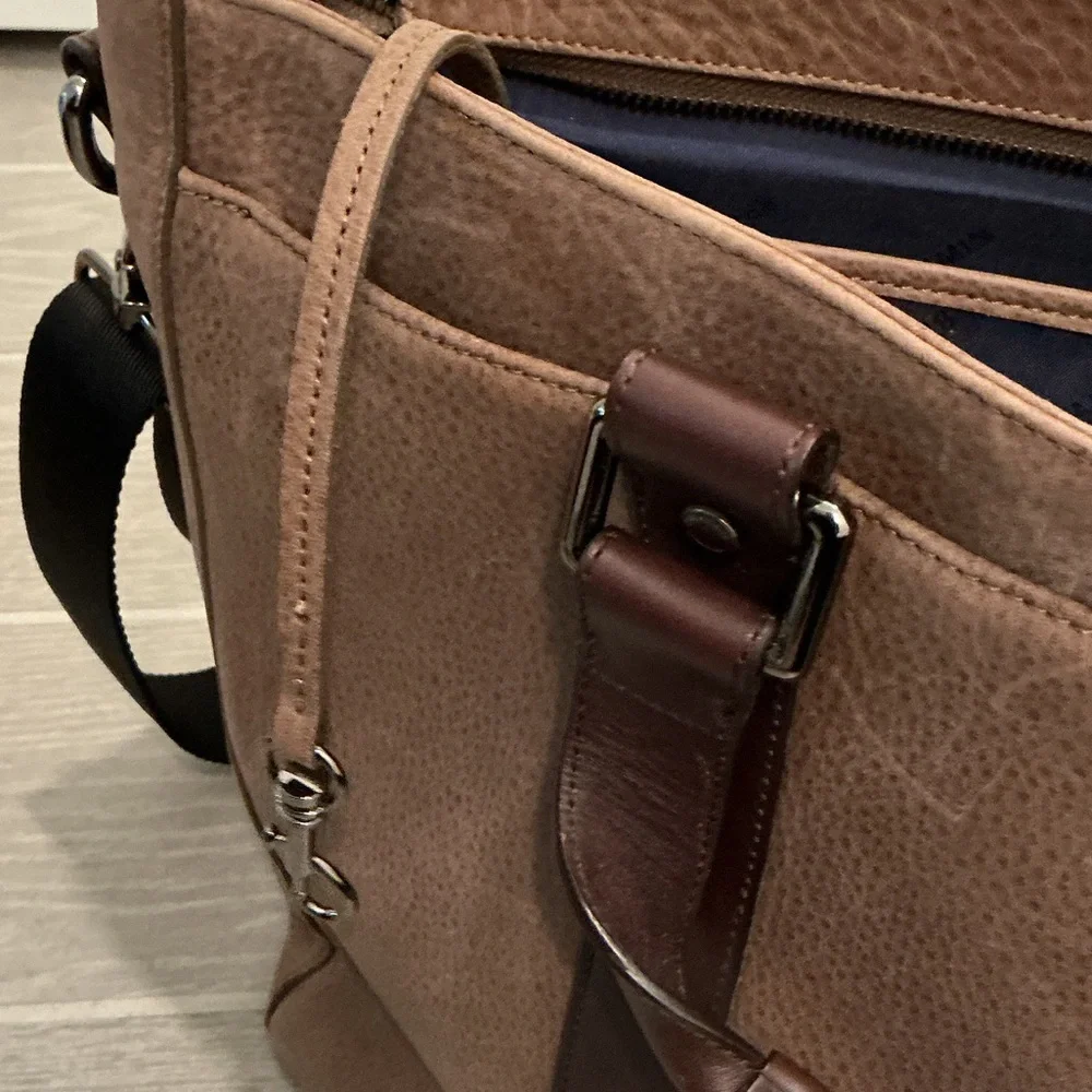 Brahmin Brown Leather Laptop Work Briefcase Bag